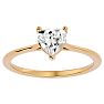 Moissanite Engagement Ring; 3/4 Carat Heart Shape Moissanite Solitaire Engagement Ring In 14 Karat Yellow Gold Image-1
