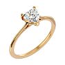 Moissanite Engagement Ring; 3/4 Carat Heart Shape Moissanite Solitaire Engagement Ring In 14 Karat Yellow Gold Image-2