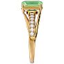 1 3/4 Carat Emerald Shape Green Amethyst and Diamond Ring In 14 Karat Yellow Gold Image-4