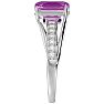 Pink Gemstones 2 Carat Emerald Shape Pink Topaz and Diamond Ring In 14 Karat White Gold Image-4