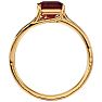 Garnet Ring: Garnet Jewelry: 2 Carat Emerald Shape Garnet and Diamond Ring In 14 Karat Yellow Gold Image-3