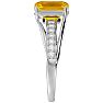 1 3/4 Carat Emerald Shape Citrine and Diamond Ring In 14 Karat White Gold Image-4