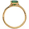 1 1/2 Carat Emerald Shape Emerald and Diamond Ring In 14 Karat Yellow Gold Image-3
