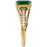1 1/2 Carat Emerald Shape Emerald and Diamond Ring In 14 Karat Yellow Gold Image-4