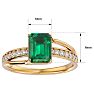 1 1/2 Carat Emerald Shape Emerald and Diamond Ring In 14 Karat Yellow Gold Image-5