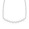 3/4 Carat Diamond Cluster Bar Necklace In 14 Karat White Gold, 18 Inches Image-1
