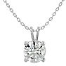 1 Carat Moissanite Solitaire Necklace In Solid 14K White Gold.  Exceptionally Fiery, Beautifully Cut Fabulous Moissanite! Image-1