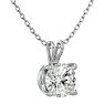 1 Carat Moissanite Solitaire Necklace In Solid 14K White Gold.  Exceptionally Fiery, Beautifully Cut Fabulous Moissanite! Image-2