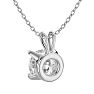 1 Carat Moissanite Solitaire Necklace In Solid 14K White Gold.  Exceptionally Fiery, Beautifully Cut Fabulous Moissanite! Image-4