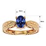 1 1/3 Carat Oval Shape Tanzanite Ring With Tapered Etched Band In 14 Karat Yellow Gold Image-5