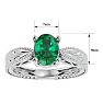 2 Carat Oval Shape Emerald Ring With Tapered Etched Band In 14 Karat White Gold Image-5