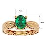 2 Carat Oval Shape Emerald Ring With Tapered Etched Band In 14 Karat Yellow Gold Image-5