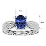 2 Carat Oval Shape Tanzanite Ring With Tapered Etched Band In 14 Karat White Gold Image-5