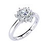 2 3/4 Carat Round Shape Halo Diamond Engagement Ring In 14 Karat White Gold Image-2