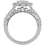 Moissanite Engagement Ring; 2 1/4 Carat Moissanite Halo Engagement Ring In 14 Karat White Gold Image-3