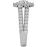 Moissanite Engagement Ring; 2 1/4 Carat Moissanite Halo Engagement Ring In 14 Karat White Gold Image-4