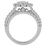 Moissanite Engagement Ring; 2 1/2 Carat Moissanite Bridal Set In 14 Karat White Gold Image-3