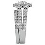 Moissanite Engagement Ring; 2 1/2 Carat Moissanite Bridal Set In 14 Karat White Gold Image-4