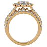 Moissanite Engagement Ring; 2 1/2 Carat Moissanite Bridal Set In 14 Karat Yellow Gold Image-3