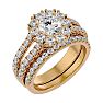 2 1/2 Carat Shape Diamond Bridal Set In 14 Karat Yellow Gold Image-2