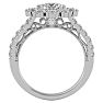 Moissanite Engagement Ring; 3 Carat Moissanite Halo Engagement Ring In 14 Karat White Gold Image-4