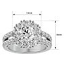 Moissanite Engagement Ring; 3 Carat Moissanite Halo Engagement Ring In 14 Karat White Gold Image-6