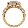 Moissanite Engagement Ring; 3 Carat Moissanite Halo Engagement Ring In 14 Karat Yellow Gold Image-3