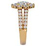 Moissanite Engagement Ring; 3 Carat Moissanite Halo Engagement Ring In 14 Karat Yellow Gold Image-4