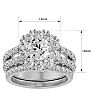 Moissanite Engagement Ring; 3 1/2 Carat Moissanite Bridal Set In 14 Karat White Gold Image-5