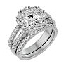 3 1/2 Carat Shape Diamond Bridal Set In 14 Karat White Gold Image-2