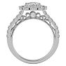 Moissanite Engagement Ring; 4 Carat Moissanite Halo Engagement Ring In 14 Karat White Gold Image-3