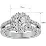 Moissanite Engagement Ring; 4 Carat Moissanite Halo Engagement Ring In 14 Karat White Gold Image-5