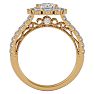 Moissanite Engagement Ring; 4 Carat Moissanite Halo Engagement Ring In 14 Karat Yellow Gold Image-3