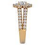 Moissanite Engagement Ring; 4 Carat Moissanite Halo Engagement Ring In 14 Karat Yellow Gold Image-4