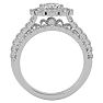 Moissanite Engagement Ring; 4 1/2 Carat Moissanite Bridal Set In 14 Karat White Gold Image-3