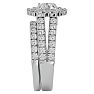 Moissanite Engagement Ring; 4 1/2 Carat Moissanite Bridal Set In 14 Karat White Gold Image-4