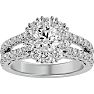 4 Carat Halo Diamond Engagement Ring In 14 Karat White Gold Image-1
