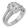4 Carat Halo Diamond Engagement Ring In 14 Karat White Gold Image-2