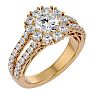 4 Carat Halo Diamond Engagement Ring In 14 Karat Yellow Gold Image-2