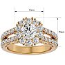4 Carat Halo Diamond Engagement Ring In 14 Karat Yellow Gold Image-5