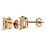 1 1/2 Carat Emerald Shape Moissanite Stud Earrings In 14 Karat Yellow Gold Image-4