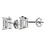 1 1/2 Carat Emerald Shape Moissanite Stud Earrings In Platinum Image-4