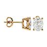 2 Carat Oval Shape Moissanite Stud Earrings In 14 Karat Yellow Gold Image-3