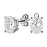 2 Carat Oval Shape Moissanite Stud Earrings In Platinum Image-1