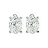 2 Carat Oval Shape Moissanite Stud Earrings In Platinum Image-2