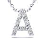 A Initial Necklace In Sterling Silver With 13 Diamonds, 18 Inches Image-1