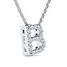 B Initial Necklace In Sterling Silver With 19 Diamonds, 18 Inches Image-2