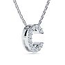 Letter C Diamond Initial Necklace In Sterling Silver With 12 Diamonds, 18 Inches Image-2