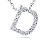 Letter D Diamond Initial Necklace In Sterling Silver With 17 Diamonds, 18 Inches Image-1