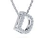 Letter D Diamond Initial Necklace In Sterling Silver With 17 Diamonds, 18 Inches Image-2